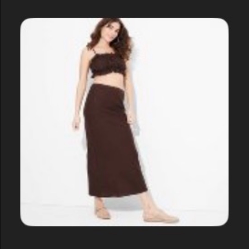 Women's Linen Bow-Front Maxi Skirt - Wild Fable Dark Brown S